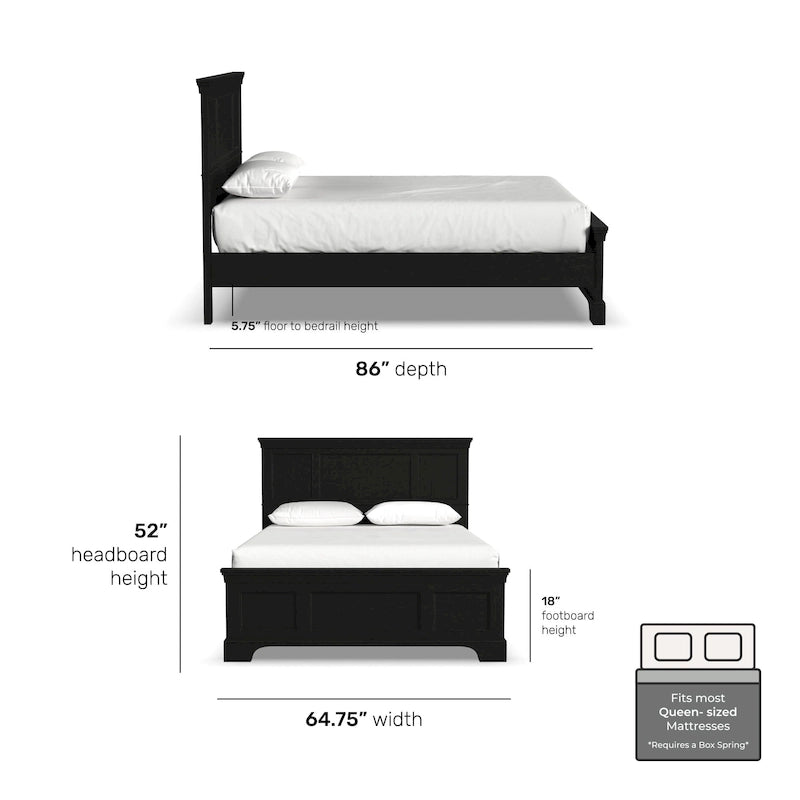 Homestyles Bedford Black Queen Bed