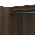 DH BASIC Rustic Distressed Walnut Double-doors Wardrobe Closet with 1-Drawer by Denhour