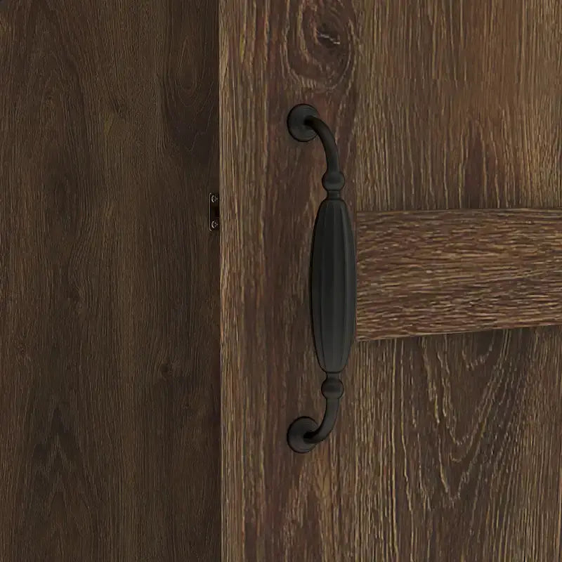 DH BASIC Rustic Distressed Walnut Double-doors Wardrobe Closet with 1-Drawer by Denhour