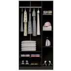 3-Door Armoire with 2 Drawers, 5 Shelves & Hanging Rod, Wardrobe Closet Storage Cabinet