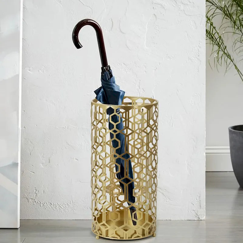 Adeco Metal Stand Holder Organizer Entryway Umbrella Rack Cane