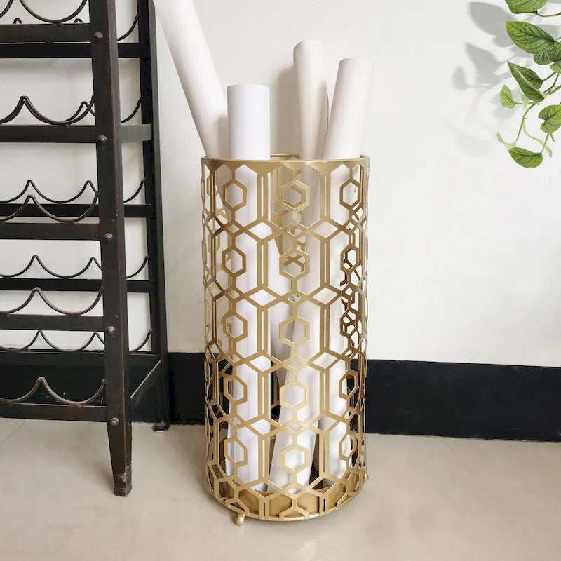 Adeco Metal Stand Holder Organizer Entryway Umbrella Rack Cane