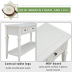 Retro Style Console Table with 3 Top Drawers & Bottom Shelf, Entryway Sofa Table, Wood & Metal