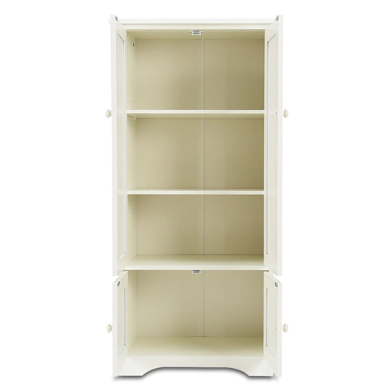 Storage Cabinet with Adjustable Shelves, Freestanding Bookcase with Doors, Living Room or Office