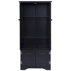 Storage Cabinet with Adjustable Shelves, Freestanding Bookcase with Doors, Living Room or Office