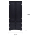 Storage Cabinet with Adjustable Shelves, Freestanding Bookcase with Doors, Living Room or Office