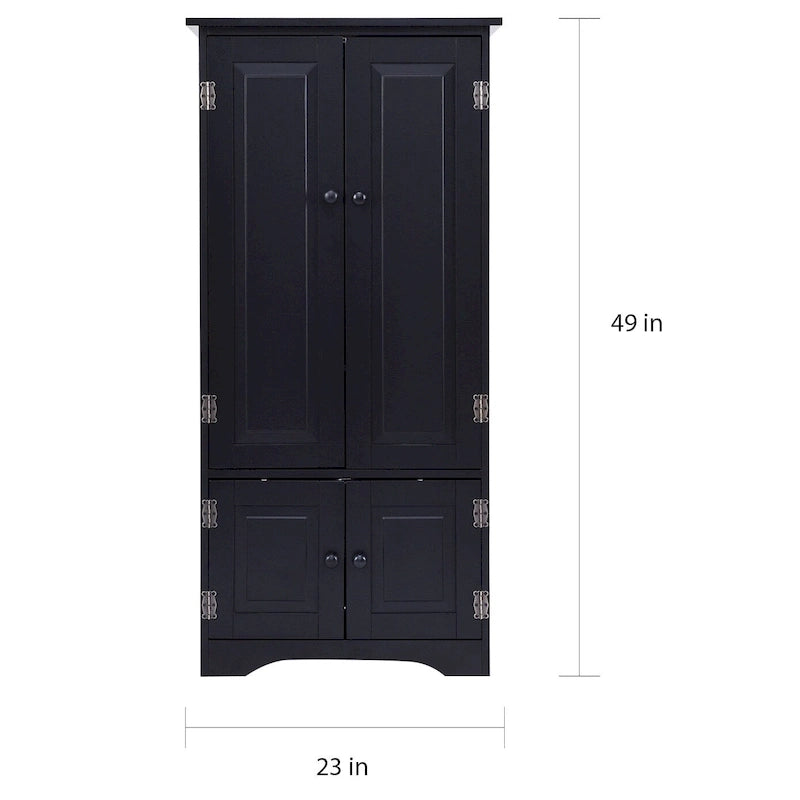 Storage Cabinet with Adjustable Shelves, Freestanding Bookcase with Doors, Living Room or Office