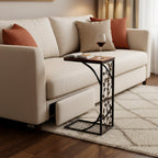 C Type Leaf Pattern Iron Side Table Coffee Table