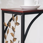 C Type Leaf Pattern Iron Side Table Coffee Table