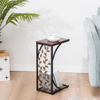 C Type Leaf Pattern Iron Side Table Coffee Table