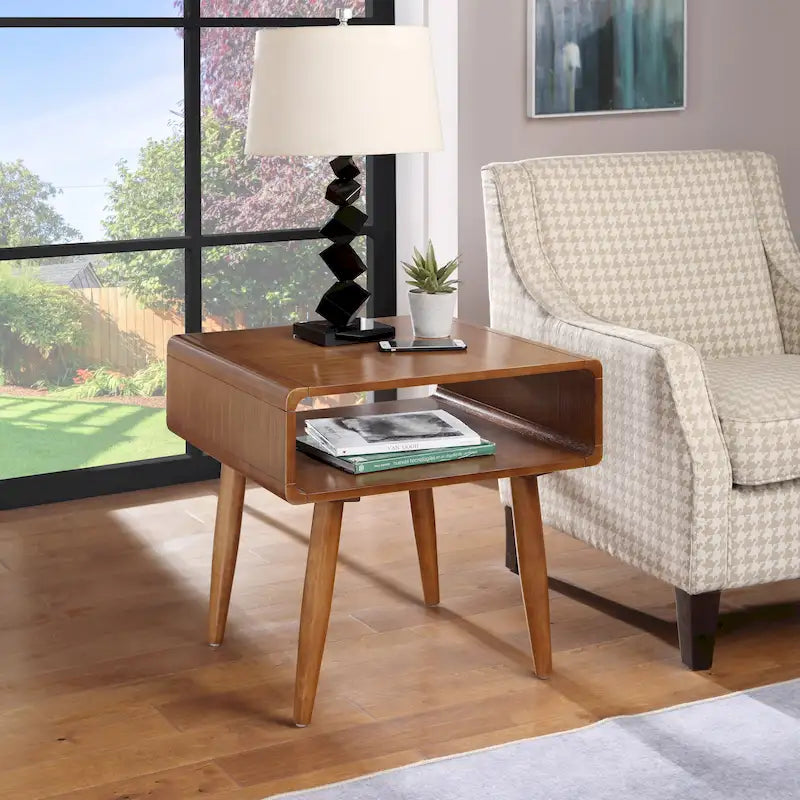 Alborg End Table - Rich Walnut Finish