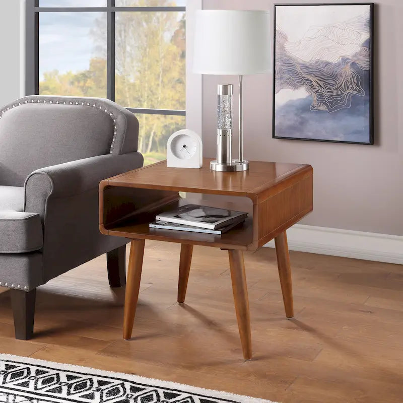 Alborg End Table - Rich Walnut Finish