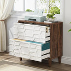 2-Drawer Lateral File Cabinet for A4/Letter/Legal Size, White & Grey Office Storage Cabinet Printer Stand