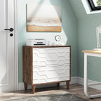 2-Drawer Lateral File Cabinet for A4/Letter/Legal Size, White & Grey Office Storage Cabinet Printer Stand