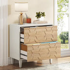 2-Drawer Lateral File Cabinet for A4/Letter/Legal Size, White & Grey Office Storage Cabinet Printer Stand