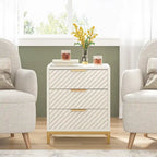 Night Stands with Drawers, Modern Light Wood Grain Nightstand for Bedrooms