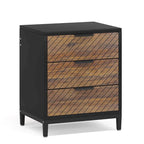 Night Stands with Drawers, Modern Light Wood Grain Nightstand for Bedrooms