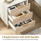 Night Stands with Drawers, Modern Light Wood Grain Nightstand for Bedrooms