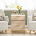 Night Stands with Drawers, Modern Light Wood Grain Nightstand for Bedrooms