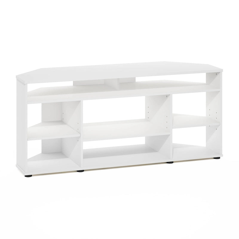 Corner TV Stand for TVs up to 55 Inches, Multi-Shelf Media Console, Space-Saving Design