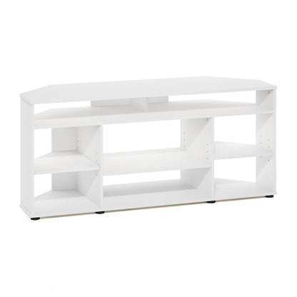 Corner TV Stand for TVs up to 55 Inches, Multi-Shelf Media Console, Space-Saving Design