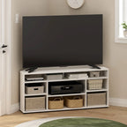 Furinno Jensen Corner TV Stand TV up to 55 Inches, Espresso