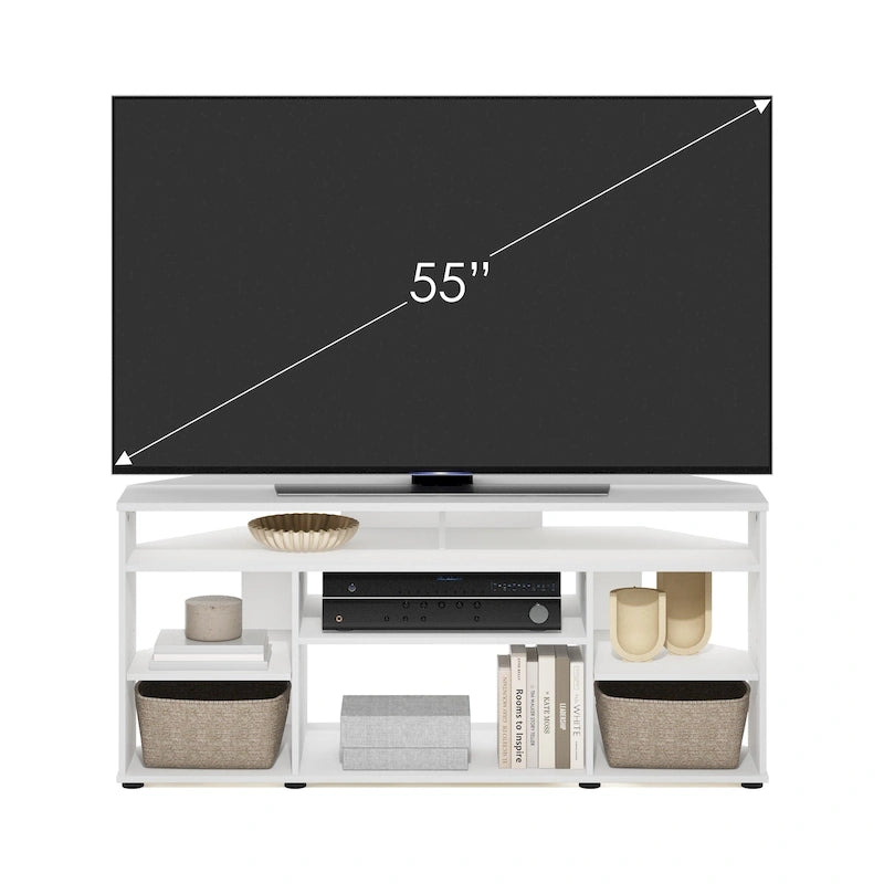Furinno Jensen Corner TV Stand TV up to 55 Inches, Espresso