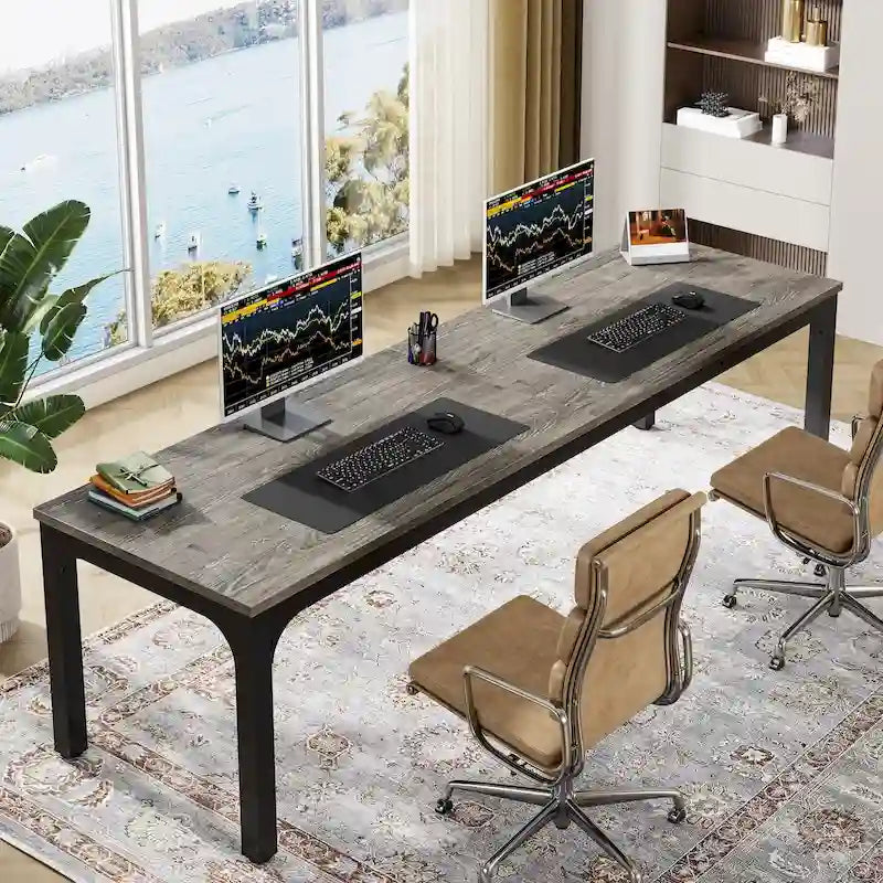78.74 inch Extra Long 2 Person Double Computer Desk for Home Office