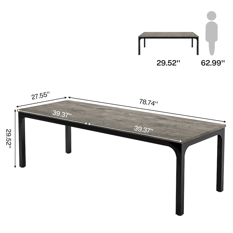 78.74 inch Extra Long 2 Person Double Computer Desk for Home Office