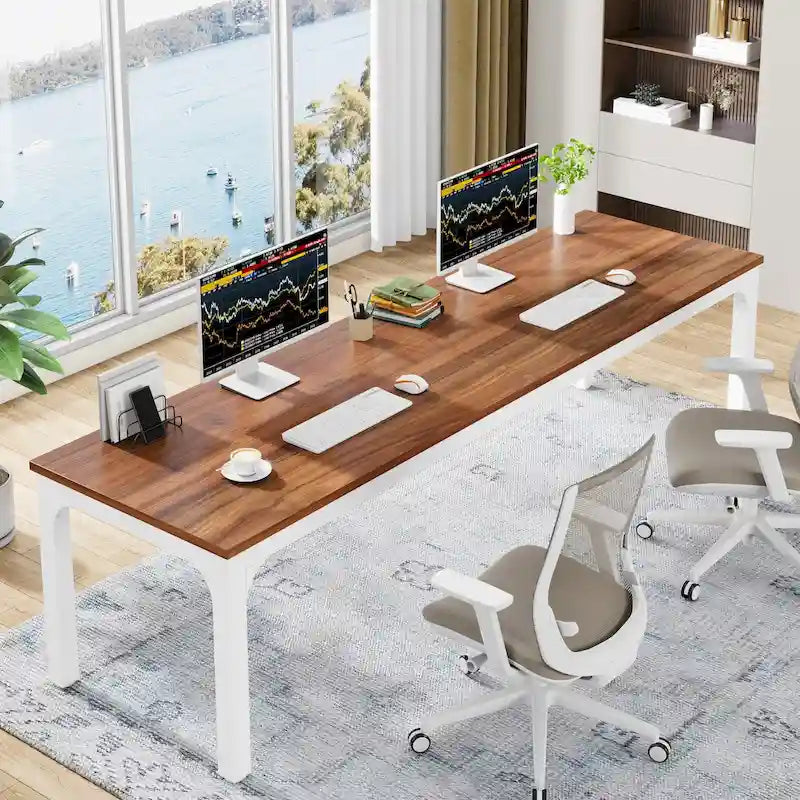 78.74 inch Extra Long 2 Person Double Computer Desk for Home Office