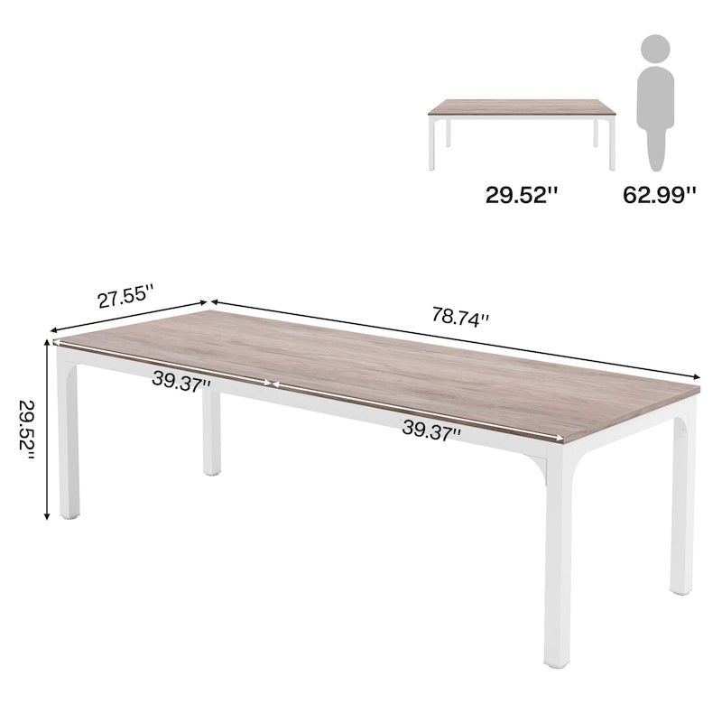 78.74 inch Extra Long 2 Person Double Computer Desk for Home Office