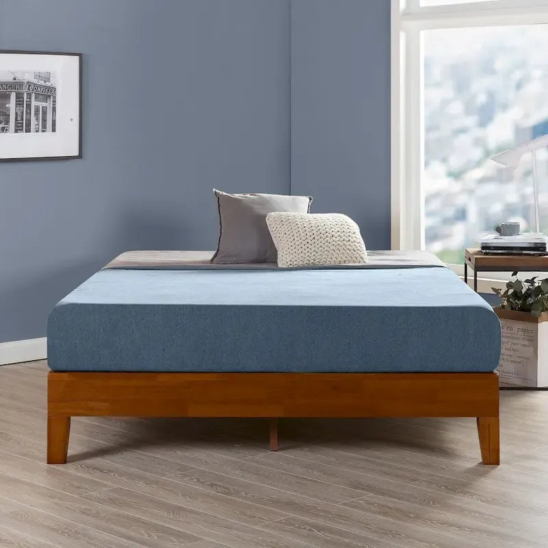 Grand Solid Wood 12-inch Platform Bed Frame by Crown Comfort