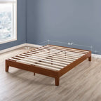 Grand Solid Wood 12-inch Platform Bed Frame by Crown Comfort