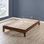 Grand Solid Wood 12-inch Platform Bed Frame by Crown Comfort