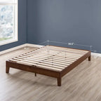 Grand Solid Wood 12-inch Platform Bed Frame by Crown Comfort