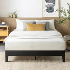 Grand Solid Wood 12-inch Platform Bed Frame by Crown Comfort