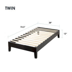 Grand Solid Wood 12-inch Platform Bed Frame by Crown Comfort