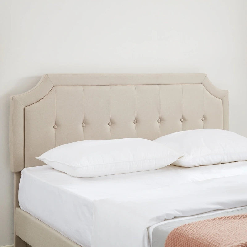 Javlergo Modern Upholstered Bed Frame with Height Adjustable Headboard, No Box Spring Needed