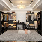 Makeup Vanity Desk with Stool and LED Mirror, Modern Makeup Table Vanity Desk with 6 Storage Drawers