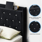 Full Size Floating Bed Frame with LED Lights