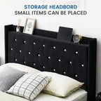 Full Size Floating Bed Frame with LED Lights