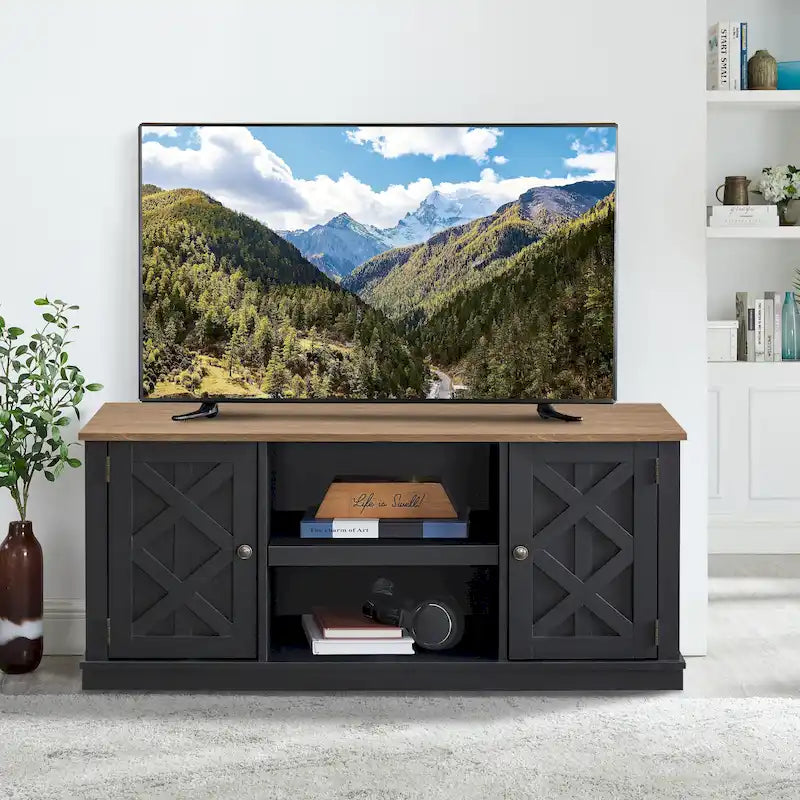54 Faux Raw Wood TV Stand for 60 TVs - 54 in Width