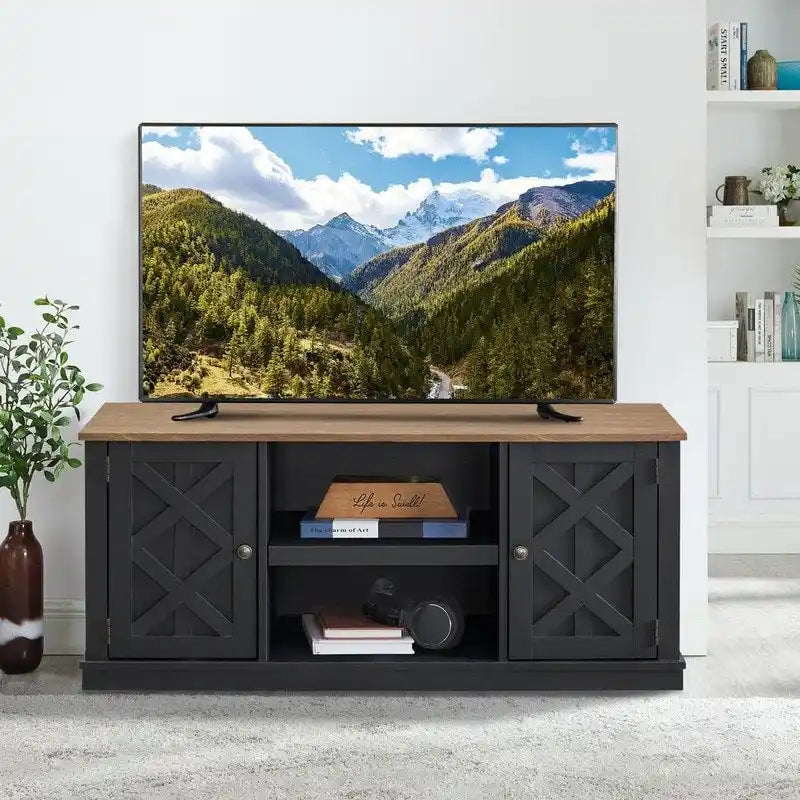 54 Faux Raw Wood TV Stand for 60 TVs - 54 in Width