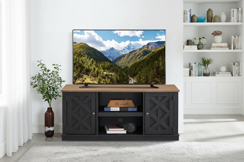 Meuble TV en bois brut imitation 54 po pour téléviseurs de 60 po - 54 po de largeur
