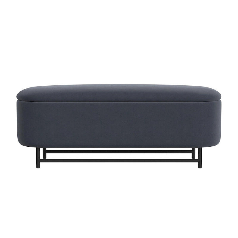 HomePop Ellipse Modern Storage Bench with Metal Legs