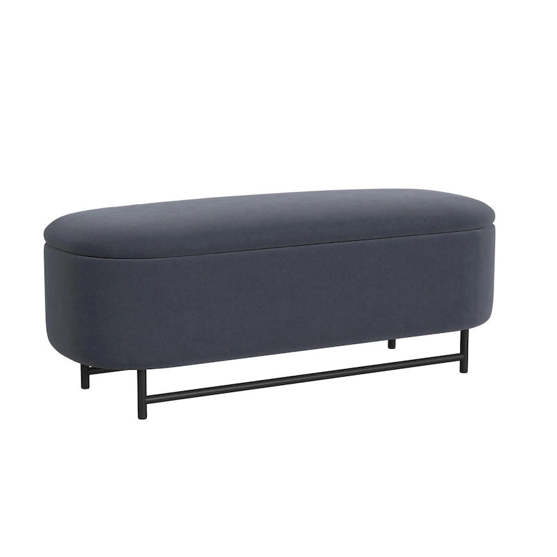 HomePop Ellipse Modern Storage Bench with Metal Legs