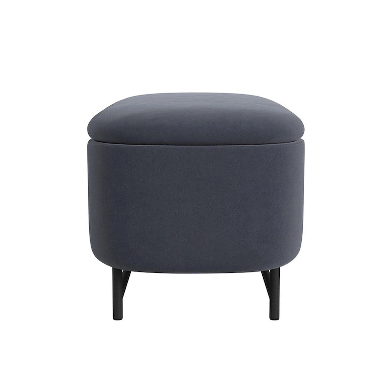 HomePop Ellipse Modern Storage Bench with Metal Legs