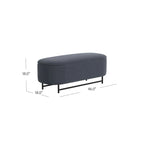 HomePop Ellipse Modern Storage Bench with Metal Legs