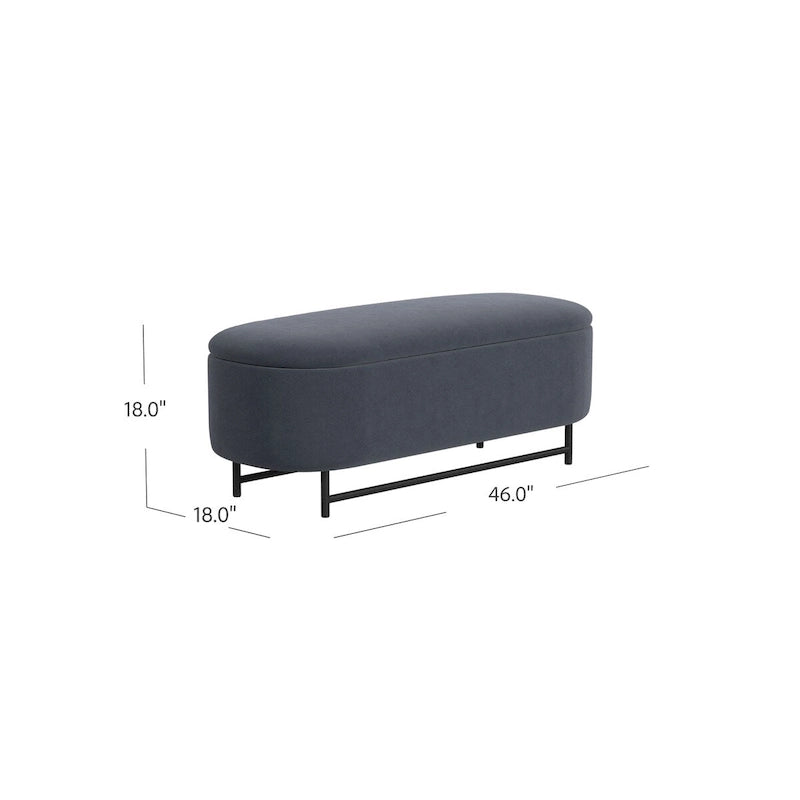 HomePop Ellipse Modern Storage Bench with Metal Legs