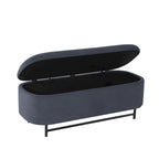 HomePop Ellipse Modern Storage Bench with Metal Legs